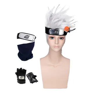 Anime Hatake Kakashi Cosplay - Peluca Plateada Anime Hatake Kakashi Cosplay - Peluca Plateada
