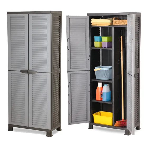 Ram Star Multi Propose Armario Gabinete Plastico 4 Estantes Con Escobero