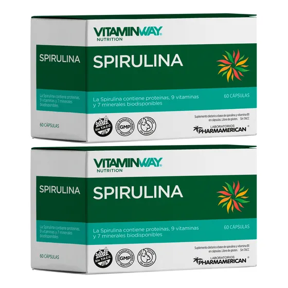 Vitamin Way Kit X2 Spirulina Suplemento X60 Capsulas