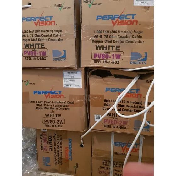 Cable Coaxial Rg6, Blanco, Bobina De 305 Metros, Sencillo