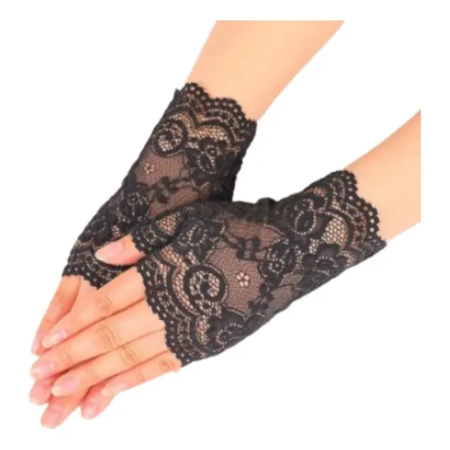 Par De Guantes Sin Dedos De Encaje Gótico Muñeca Fiesta Boda