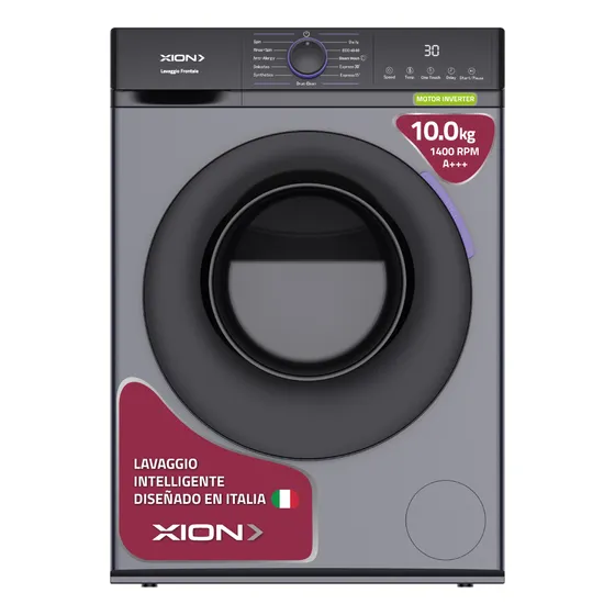 Lavarropas Inverter Xion XI-LAV100F 220V Carga Frontal 10 Kgs Color Gris Oscuro
