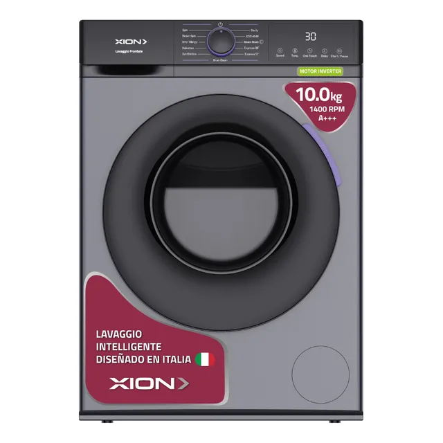 Lavarropas Inverter Xion XI-LAV100F 220V Carga Frontal 10 Kgs Color Gris Oscuro