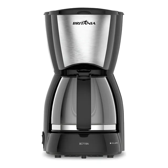 Cafeteira Britânia 18 Cafezinhos Bcf19a Jarra De Vidro 550w Cor Preto