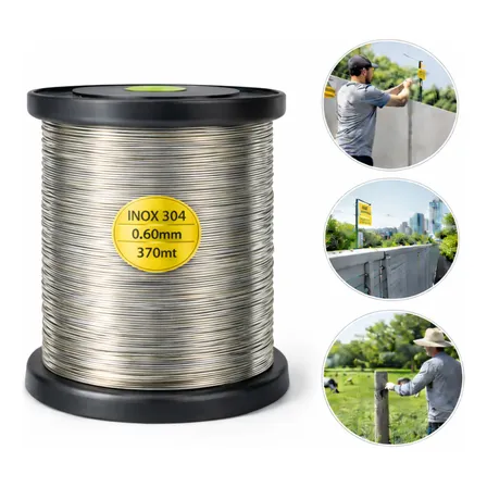 Arame Inox Para Apicultura E Cerca Elétrica 0,60mm 370 Metro Cinza