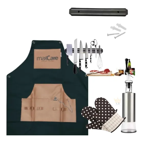 Delantal O Pechera+soporte Magnetico+dispensador De Aceite 