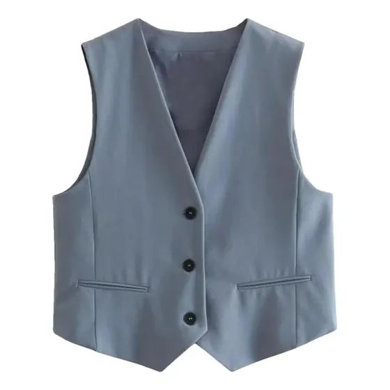 Chaleco Fino Mujer Tendencia Vestir Casual Oficina Chica Top