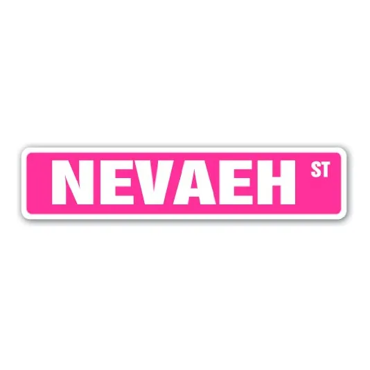 Señal Calle Nevaeh Para Niño Nombre Habitacion Interior 18.0