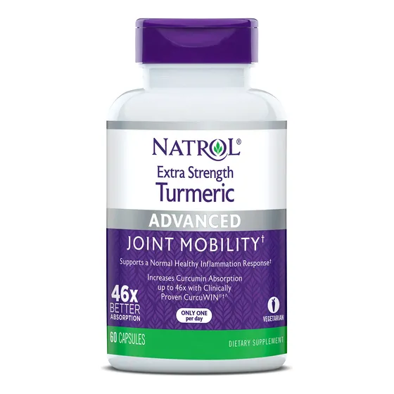Suplemento Natrol Extra Strength De Cúrcuma 60 Cápsulas