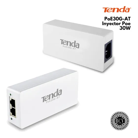 Inyector Poe 10/100/1000 Mbps Tenda Poe30g-at Poe 30w