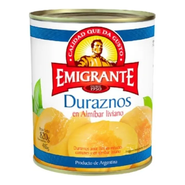 Duraznos En Almíbar Emigrante 820 Grs
