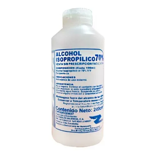 Set 5 Pz Alcohol Antiseptico 70% 240cc Marca Alva