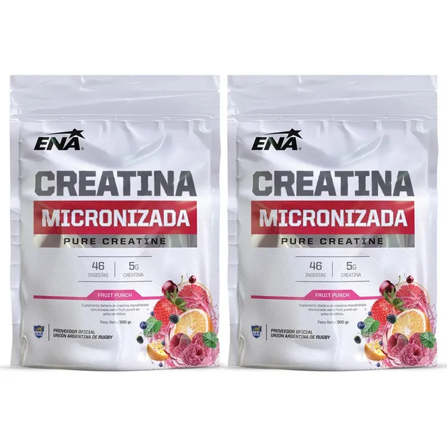 Creatina Micronizada Ena Pack 600g 2x1 Fuerza Volumen Energi
