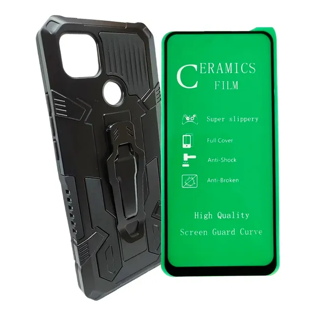Funda Antichoque + Vidrio Cerámico Para Xiaomi / Tecno / Infinix / Oppo / Vivo / Samsung / Zte / iPhone / Realme / Motorola