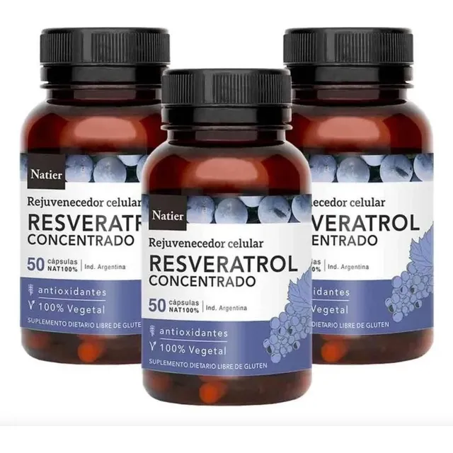 Pack Resveratrol Natier 150 Caps Rejuvenecedor Antioxidante