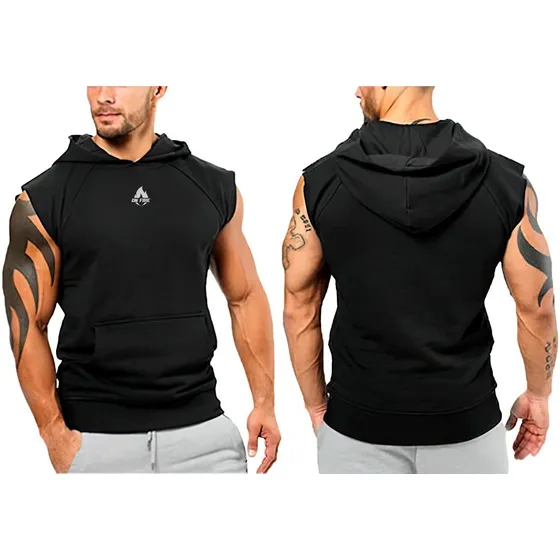 Hoodie Sweater C/capucha Sin Mangas On Fire Gimnasio