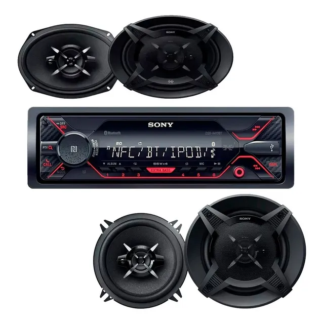 Combo Radio Auto Sony A410bt + Parlantes Sony 5 1/4 + Sony 6