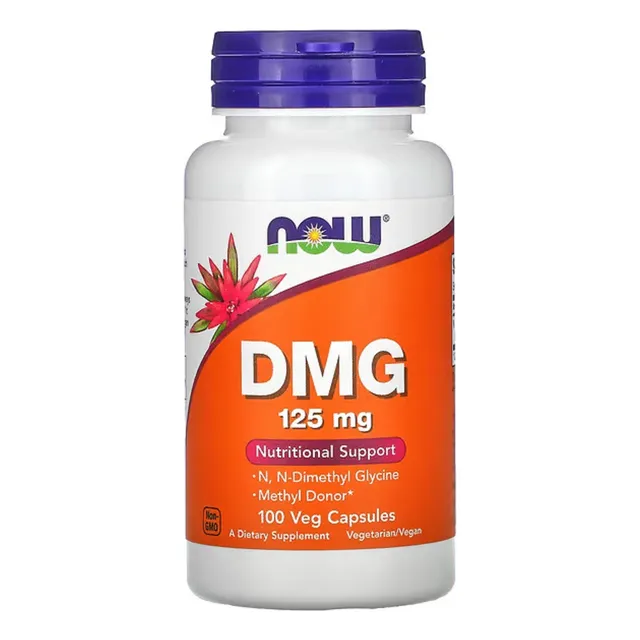 Dmg 125 mg de vitamina B-15, ácido pangámico, 100 cápsulas, Now Foods, sabor sin sabor