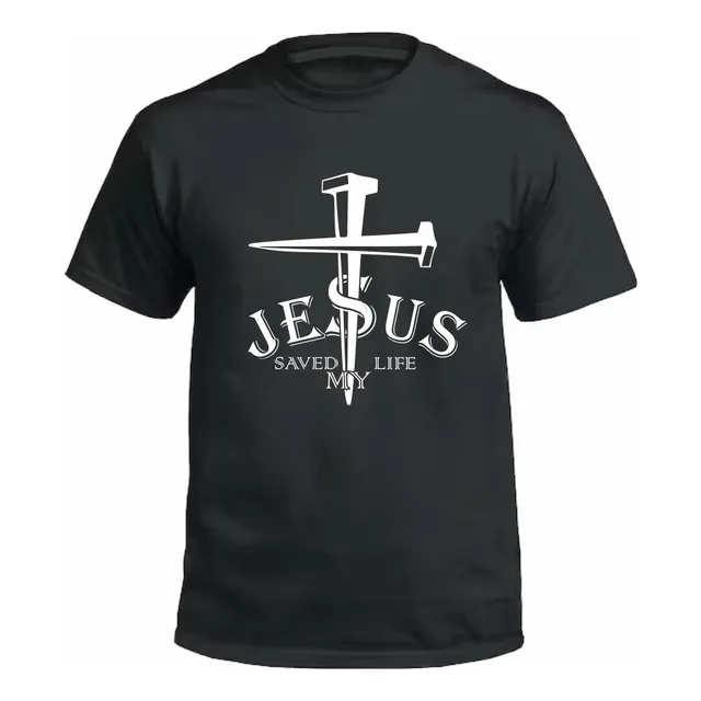 Remeras Cristianas Unisex  Jesus Saved My Life Algodón 100%