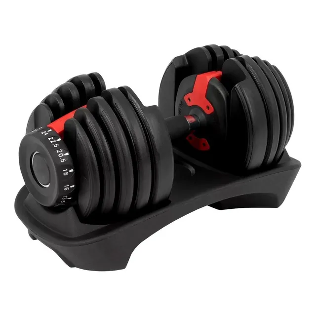 Pesa Mancuerna Ajustable Gym Diferentes Pesos 2.5 - 24 Kgs Color Negro