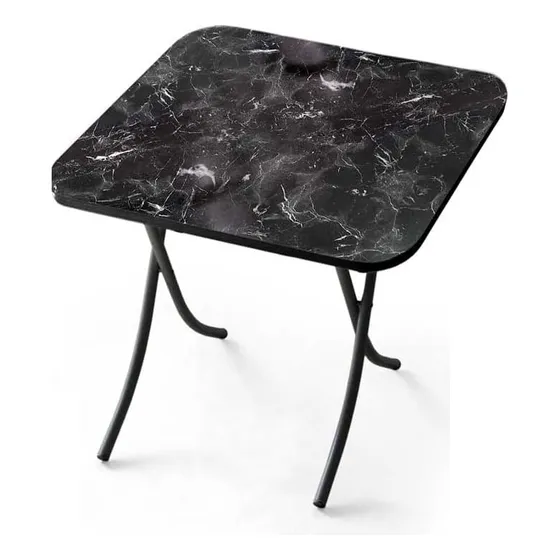 Mesa Para Jardín De Vidrio Cuadrada Simil Marmol