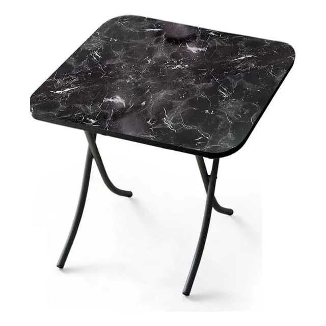Mesa Para Jardín De Vidrio Cuadrada Simil Marmol