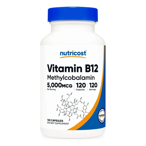 Suplemento Nutricost De Vitamina B12 5000 Mcg 120 Cápsulas