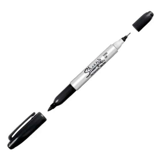 Marcador Permanente Sharpie Doble Punta Twin X1 Negro