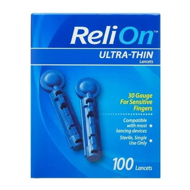 Caja De Lancetas Calibre 30 Ultra Delgadas Relion 100 Und