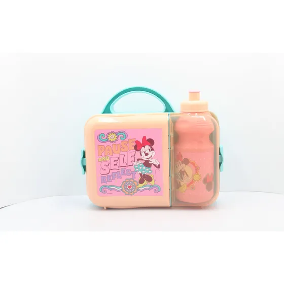 Lunchera Caja Vianda Escolar Con Botella Minnie Mouse Disney