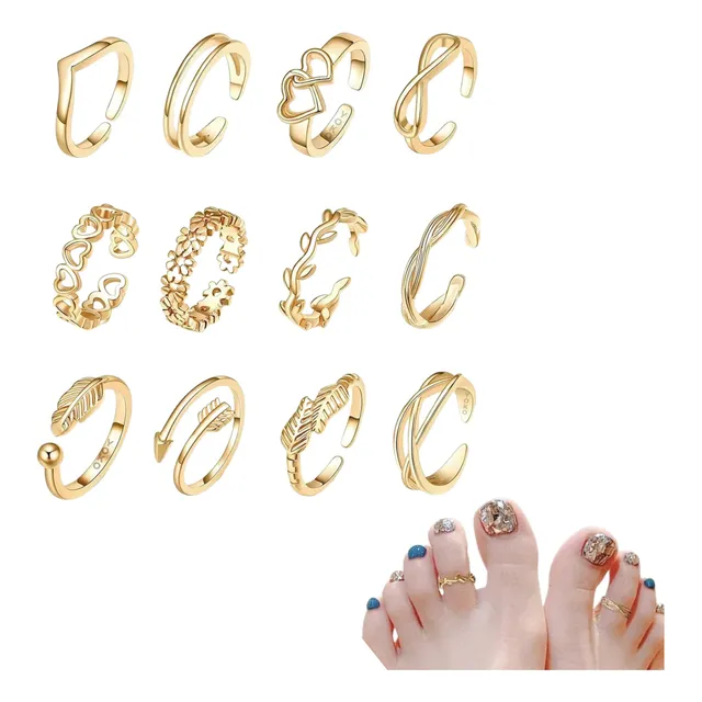 Set Anillos Ajustables Para Pies Mujer Niña Dedo Aros