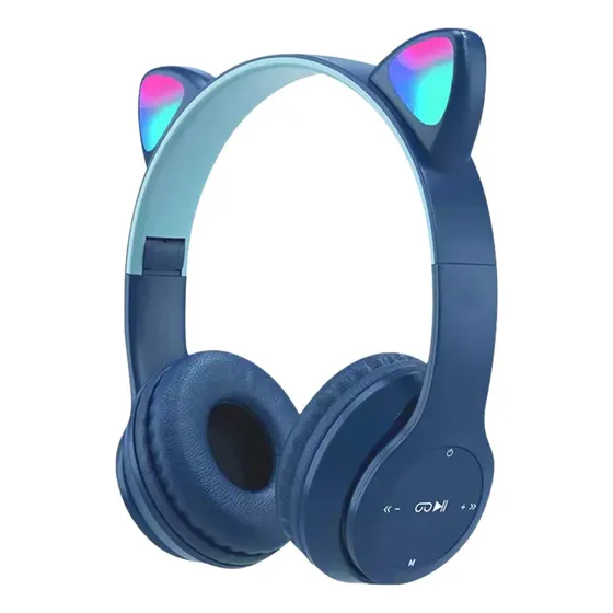 Audifonos Inalambricos Bluetooth Con Orejas De Gato Led Rgb