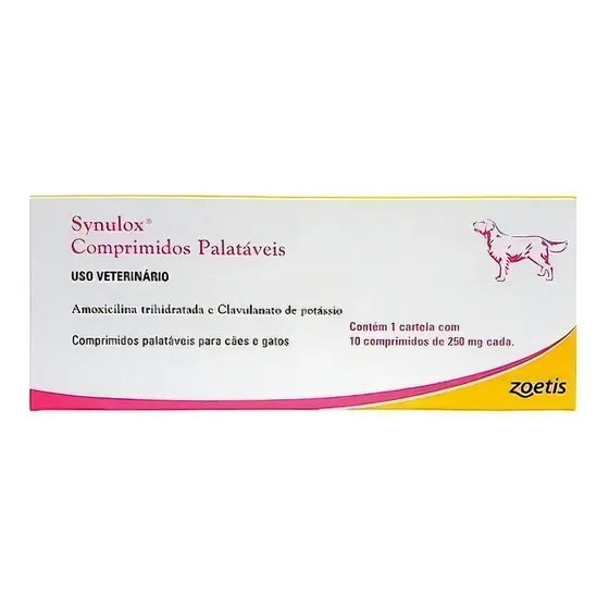 Antibiótico Synulox 250 Mg Com 10 Comprimidos - Zoetis