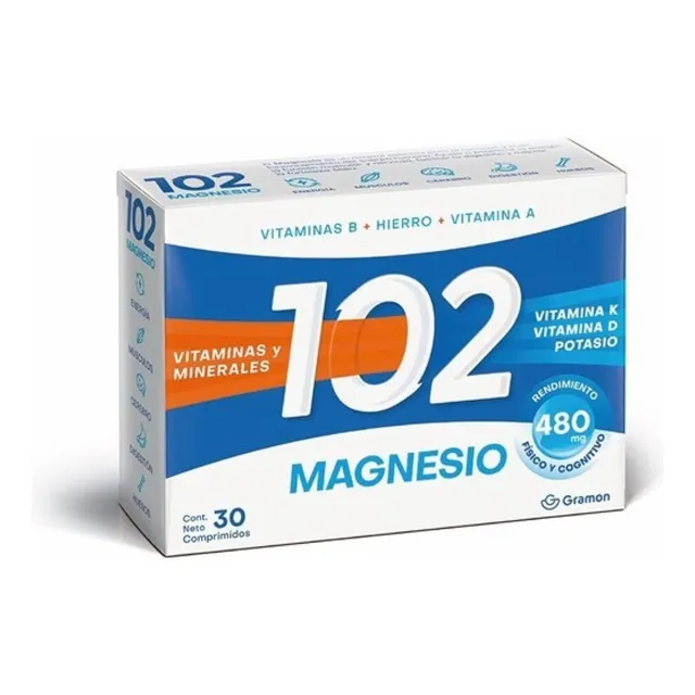 102 Magnesio X 30 Comprimidos Sabor Neutro