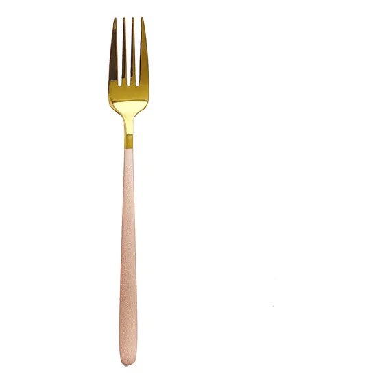 Tenedor Rosa Y Dorado