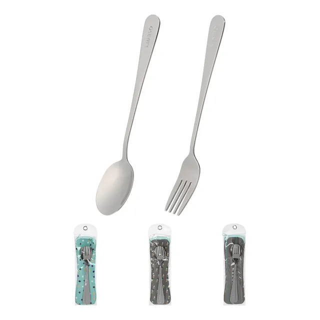 Juego De Cubiertos Con Estuche De Tela (cuchara Y Tenedor)