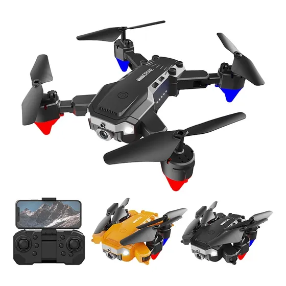 Drone J1 Com Câmera Hd  Desvio De Obstáculos, 1 Bateria Preto/laranja