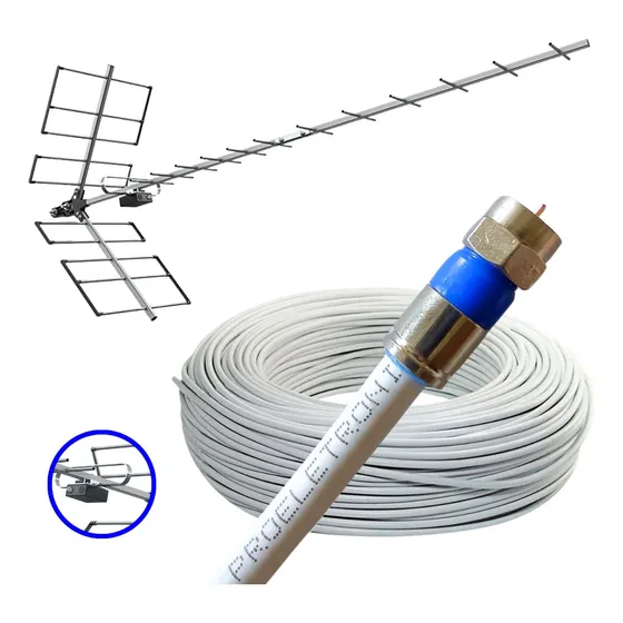 Antena Digital Externa 4k Yagi Alta Ganho 18 Dbi + 20mt Cabo