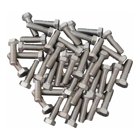 50 Un Parafuso Aço Inox Sextavado Polegada Unc 1/4  X 2 