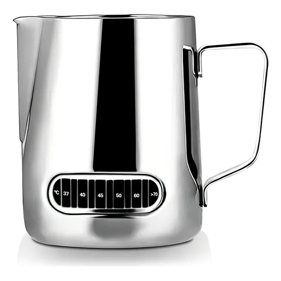 Jarra Espuma De Leche Con Termometro Texturizar 21oz/600ml Color Plateado Chef Choice