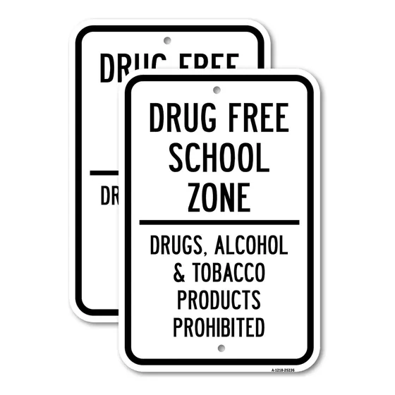 Placas De Zona Libre De Drogas, Aluminio Resistente, 30x45cm