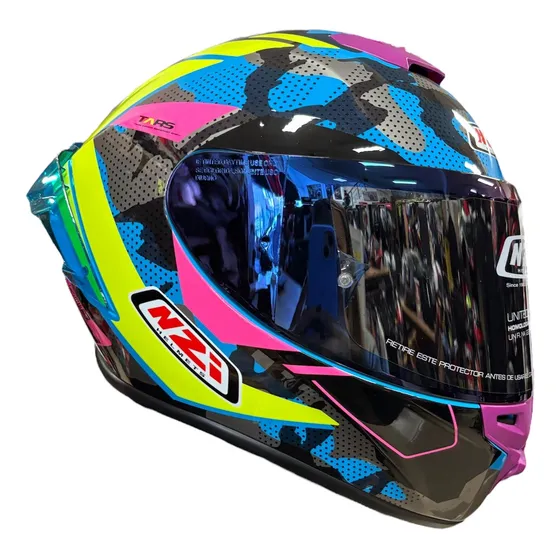 Casco Nzi Trendy 3 Camu Dos Visores + Spoiler Teo Motos