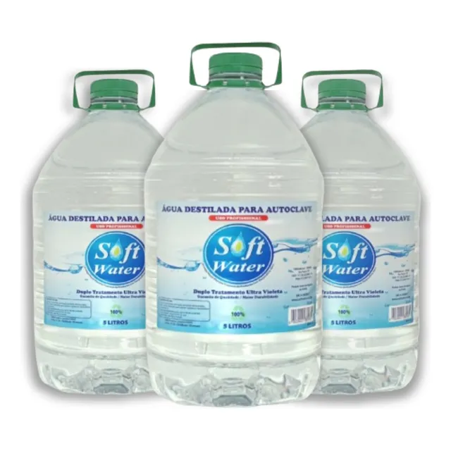 3 Água Destilada 5 Litros P/autoclave Cpap Softwater Barato