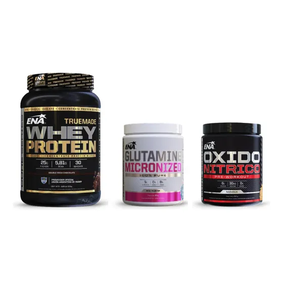 Combo Recuperación Proteína + Oxido Nitrico + Glutamina Ena