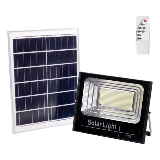 Foco Reflector Solar Led  60w + Panel Solar Jardin Exterior 