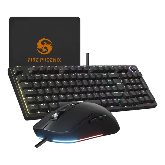 Teclado Mecânico E Mouse Gamer 7200 Dpi Switch Red Bk-08