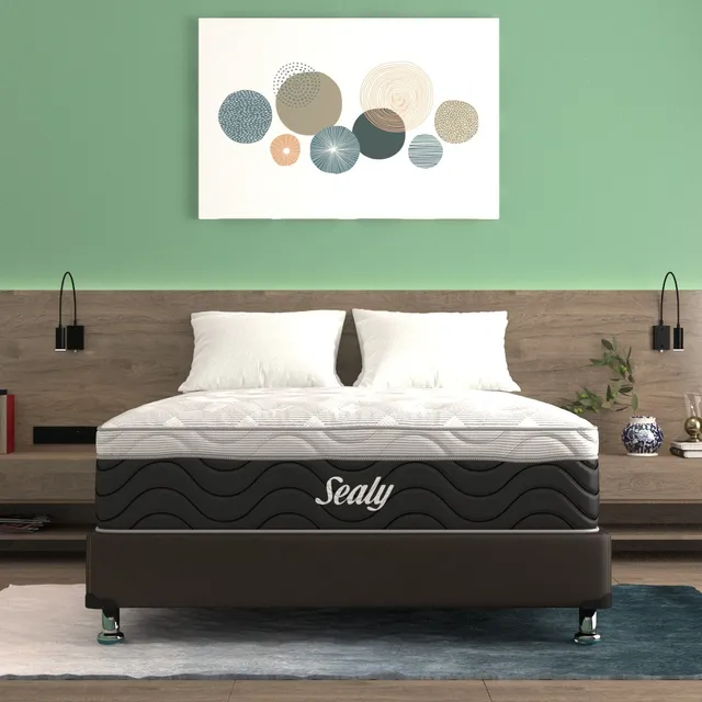 Colchón Sealy Queen Size Descanso Seguro Ortopédico Foam Color Negro