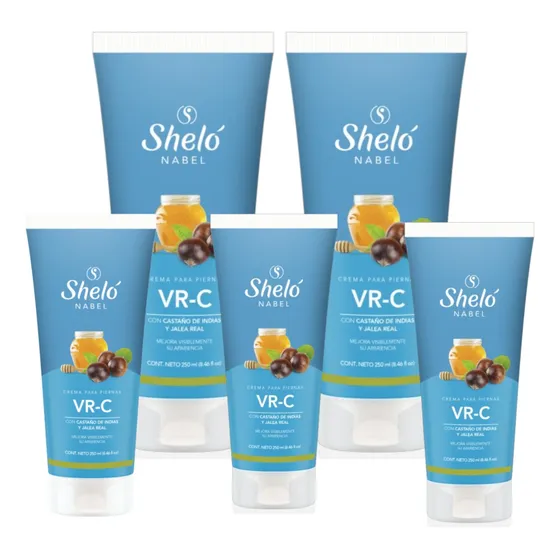 Pack 5 Cremas Vr-c Shelo Castaña Indias 226ml Pote Mentol