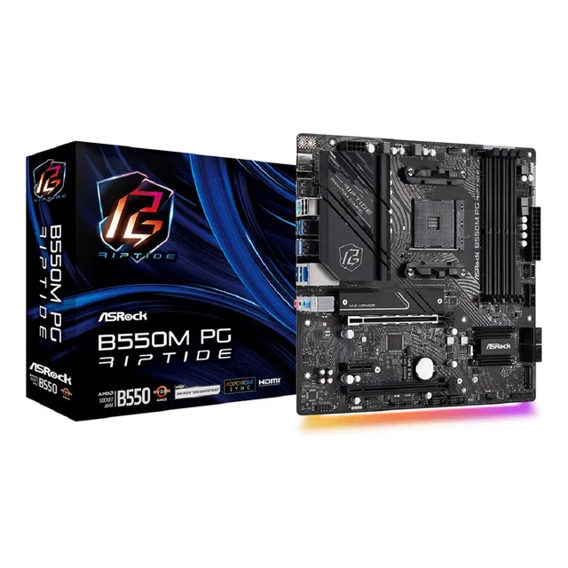 Placa base Asrock B550m Pg Riptide, chipset B550, Amd Am4, color negro