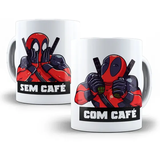 Caneca Deadpool Com Café Sem Café Porcelana Personalizada